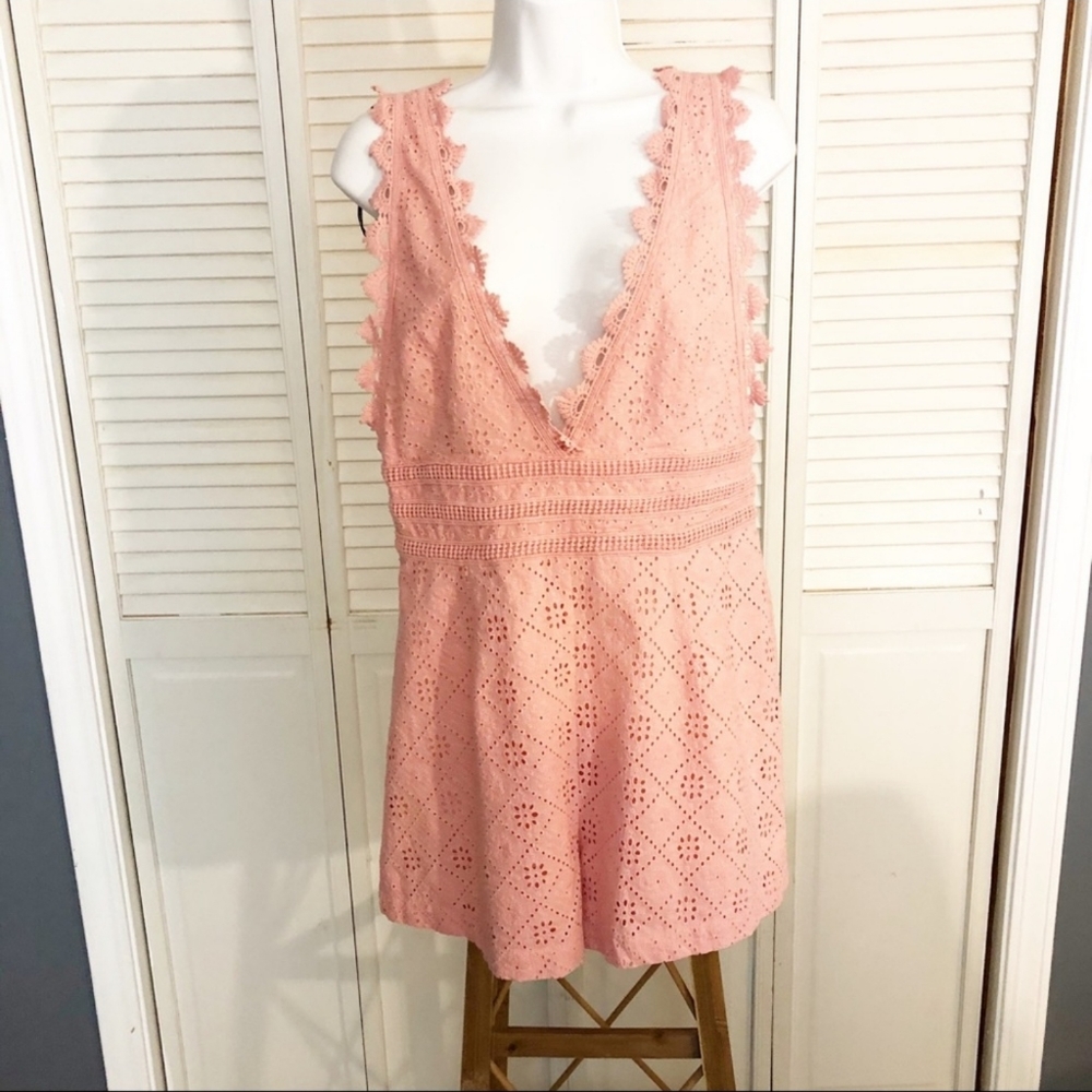 F21 Pink V-Neck Romper NWT